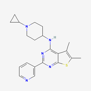 molecular formula C21H25N5S B7462534 N-(1-cyclopropylpiperidin-4-yl)-5,6-dimethyl-2-pyridin-3-ylthieno[2,3-d]pyrimidin-4-amine 
