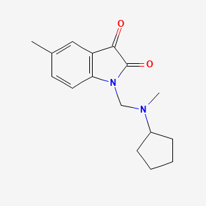 molecular formula C16H20N2O2 B7462537 1-[[Cyclopentyl(methyl)amino]methyl]-5-methylindole-2,3-dione 