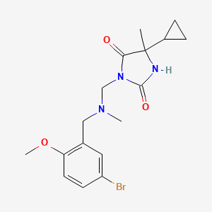molecular formula C17H22BrN3O3 B7462543 3-[[(5-Bromo-2-methoxyphenyl)methyl-methylamino]methyl]-5-cyclopropyl-5-methylimidazolidine-2,4-dione 