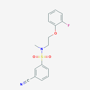 molecular formula C16H15FN2O3S B7462565 3-cyano-N-[2-(2-fluorophenoxy)ethyl]-N-methylbenzenesulfonamide 