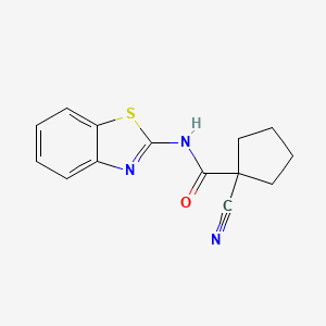 molecular formula C14H13N3OS B7462569 N-(1,3-benzothiazol-2-yl)-1-cyanocyclopentane-1-carboxamide 