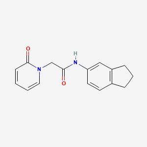 molecular formula C16H16N2O2 B7462608 N-(2,3-dihydro-1H-inden-5-yl)-2-(2-oxopyridin-1-yl)acetamide 