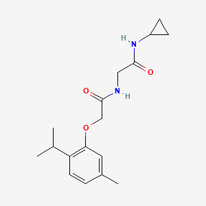 molecular formula C17H24N2O3 B7462619 N-cyclopropyl-2-[[2-(5-methyl-2-propan-2-ylphenoxy)acetyl]amino]acetamide 