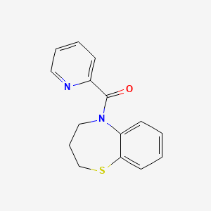 molecular formula C15H14N2OS B7462623 3,4-dihydro-2H-1,5-benzothiazepin-5-yl(pyridin-2-yl)methanone 