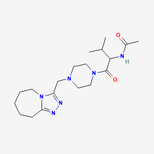 molecular formula C19H32N6O2 B7462650 N-[3-methyl-1-oxo-1-[4-(6,7,8,9-tetrahydro-5H-[1,2,4]triazolo[4,3-a]azepin-3-ylmethyl)piperazin-1-yl]butan-2-yl]acetamide 