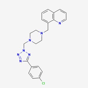 molecular formula C22H22ClN7 B7462653 8-[[4-[[5-(4-Chlorophenyl)tetrazol-2-yl]methyl]piperazin-1-yl]methyl]quinoline 
