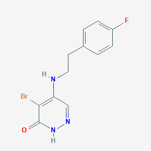 molecular formula C12H11BrFN3O B7462665 5-bromo-4-[2-(4-fluorophenyl)ethylamino]-1H-pyridazin-6-one 