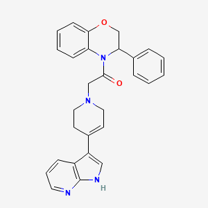 molecular formula C28H26N4O2 B7462679 1-(3-phenyl-2,3-dihydro-1,4-benzoxazin-4-yl)-2-[4-(1H-pyrrolo[2,3-b]pyridin-3-yl)-3,6-dihydro-2H-pyridin-1-yl]ethanone 