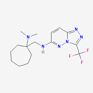 molecular formula C16H23F3N6 B7462702 N-[[1-(dimethylamino)cycloheptyl]methyl]-3-(trifluoromethyl)-[1,2,4]triazolo[4,3-b]pyridazin-6-amine 