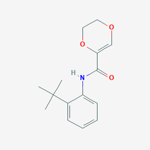 molecular formula C15H19NO3 B7462705 N-(2-tert-butylphenyl)-2,3-dihydro-1,4-dioxine-5-carboxamide 