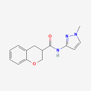 molecular formula C14H15N3O2 B7462713 N-(1-methylpyrazol-3-yl)-3,4-dihydro-2H-chromene-3-carboxamide 