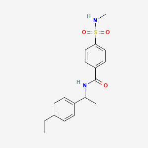 molecular formula C18H22N2O3S B7462719 N-[1-(4-ethylphenyl)ethyl]-4-(methylsulfamoyl)benzamide 