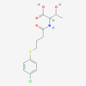 molecular formula C14H18ClNO4S B7462744 2-[4-(4-Chlorophenyl)sulfanylbutanoylamino]-3-hydroxybutanoic acid 
