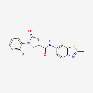 molecular formula C19H16FN3O2S B7462765 1-(2-fluorophenyl)-N-(2-methyl-1,3-benzothiazol-6-yl)-5-oxopyrrolidine-3-carboxamide 