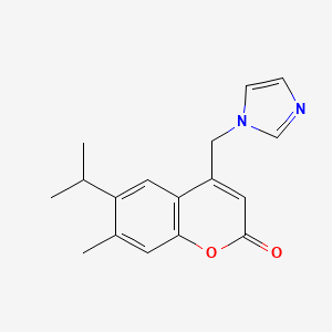 molecular formula C17H18N2O2 B7462770 4-(Imidazol-1-ylmethyl)-7-methyl-6-propan-2-ylchromen-2-one 