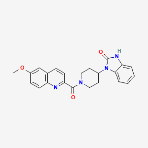 molecular formula C23H22N4O3 B7462771 3-[1-(6-methoxyquinoline-2-carbonyl)piperidin-4-yl]-1H-benzimidazol-2-one 