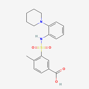 4-Methyl-3-[(2-piperidin-1-ylphenyl)sulfamoyl]benzoic acid