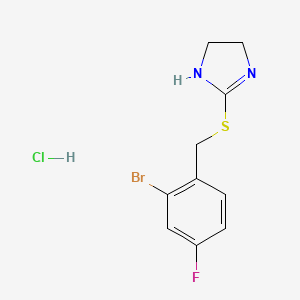 2-[(2-bromo-4-fluorophenyl)methylsulfanyl]-4,5-dihydro-1H-imidazole;hydrochloride