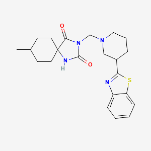 3-[[3-(1,3-Benzothiazol-2-yl)piperidin-1-yl]methyl]-8-methyl-1,3-diazaspiro[4.5]decane-2,4-dione