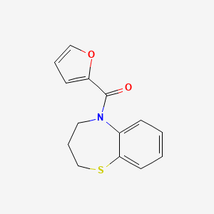 molecular formula C14H13NO2S B7462829 3,4-dihydro-2H-1,5-benzothiazepin-5-yl(furan-2-yl)methanone 