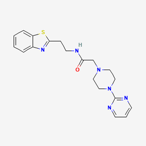 molecular formula C19H22N6OS B7462850 N-[2-(1,3-benzothiazol-2-yl)ethyl]-2-(4-pyrimidin-2-ylpiperazin-1-yl)acetamide 
