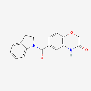 molecular formula C17H14N2O3 B7462852 6-(2,3-dihydro-1H-indol-1-ylcarbonyl)-2H-1,4-benzoxazin-3(4H)-one 