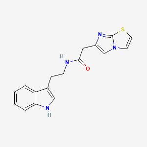 molecular formula C17H16N4OS B7462874 2-imidazo[2,1-b][1,3]thiazol-6-yl-N-[2-(1H-indol-3-yl)ethyl]acetamide 