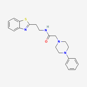 molecular formula C21H24N4OS B7462880 N-[2-(1,3-benzothiazol-2-yl)ethyl]-2-(4-phenylpiperazin-1-yl)acetamide 