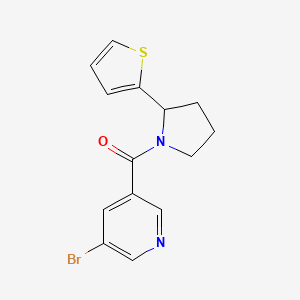 molecular formula C14H13BrN2OS B7462951 (5-Bromopyridin-3-yl)-(2-thiophen-2-ylpyrrolidin-1-yl)methanone 