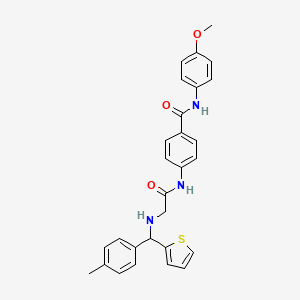 molecular formula C28H27N3O3S B7462974 N-(4-methoxyphenyl)-4-[[2-[[(4-methylphenyl)-thiophen-2-ylmethyl]amino]acetyl]amino]benzamide 