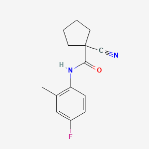 molecular formula C14H15FN2O B7462982 1-cyano-N-(4-fluoro-2-methylphenyl)cyclopentane-1-carboxamide 