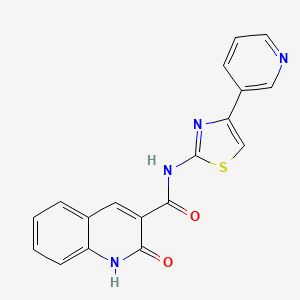 2-oxo-N-(4-pyridin-3-yl-1,3-thiazol-2-yl)-1H-quinoline-3-carboxamide