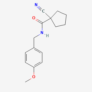 molecular formula C15H18N2O2 B7462999 1-cyano-N-[(4-methoxyphenyl)methyl]cyclopentane-1-carboxamide 