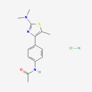 molecular formula C14H18ClN3OS B7463004 N-[4-[2-(dimethylamino)-5-methyl-1,3-thiazol-4-yl]phenyl]acetamide;hydrochloride 