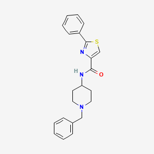 molecular formula C22H23N3OS B7463011 N-(1-benzylpiperidin-4-yl)-2-phenyl-1,3-thiazole-4-carboxamide 
