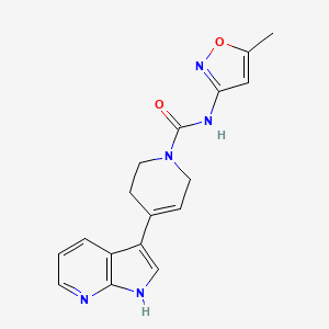 molecular formula C17H17N5O2 B7463019 N-(5-methyl-1,2-oxazol-3-yl)-4-(1H-pyrrolo[2,3-b]pyridin-3-yl)-3,6-dihydro-2H-pyridine-1-carboxamide 