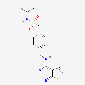 molecular formula C17H20N4O2S2 B7463050 N-propan-2-yl-1-[4-[(thieno[2,3-d]pyrimidin-4-ylamino)methyl]phenyl]methanesulfonamide 