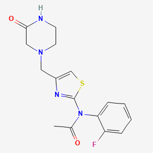 N-(2-fluorophenyl)-N-[4-[(3-oxopiperazin-1-yl)methyl]-1,3-thiazol-2-yl]acetamide