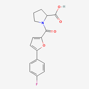 molecular formula C16H14FNO4 B7463066 1-[5-(4-Fluorophenyl)furan-2-carbonyl]pyrrolidine-2-carboxylic acid 