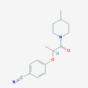 molecular formula C16H20N2O2 B7463080 4-[1-(4-Methylpiperidin-1-yl)-1-oxopropan-2-yl]oxybenzonitrile 