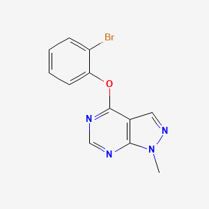 molecular formula C12H9BrN4O B7463091 4-(2-Bromophenoxy)-1-methylpyrazolo[3,4-d]pyrimidine 