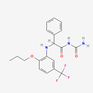 N-carbamoyl-2-phenyl-2-[2-propoxy-5-(trifluoromethyl)anilino]acetamide