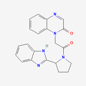 molecular formula C21H19N5O2 B7463108 1-[2-[2-(1H-benzimidazol-2-yl)pyrrolidin-1-yl]-2-oxoethyl]quinoxalin-2-one 