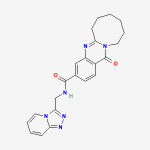 molecular formula C22H22N6O2 B7463124 13-oxo-N-([1,2,4]triazolo[4,3-a]pyridin-3-ylmethyl)-6,7,8,9,10,11-hexahydroazocino[2,1-b]quinazoline-3-carboxamide 