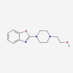 molecular formula C13H17N3O2 B7463141 2-[4-(2-Hydoxyethyl)-1-piperazinyl]benzoxazole 