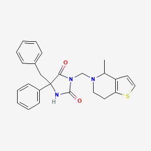 5-benzyl-3-[(4-methyl-6,7-dihydro-4H-thieno[3,2-c]pyridin-5-yl)methyl]-5-phenylimidazolidine-2,4-dione