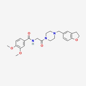 N-[2-[4-(2,3-dihydro-1-benzofuran-5-ylmethyl)piperazin-1-yl]-2-oxoethyl]-3,4-dimethoxybenzamide