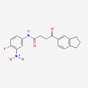 4-(2,3-dihydro-1H-inden-5-yl)-N-(4-fluoro-3-nitrophenyl)-4-oxobutanamide