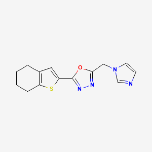 molecular formula C14H14N4OS B7463175 2-(Imidazol-1-ylmethyl)-5-(4,5,6,7-tetrahydro-1-benzothiophen-2-yl)-1,3,4-oxadiazole 