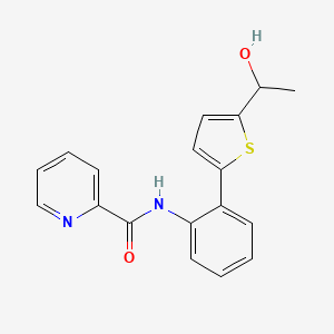 molecular formula C18H16N2O2S B7463219 N-[2-[5-(1-hydroxyethyl)thiophen-2-yl]phenyl]pyridine-2-carboxamide 